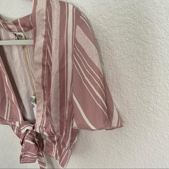 NWT. SHOW ME YOUR MUMU Women’s Small Pink Striped “Arie” Crop Top - Picture 7 of 8